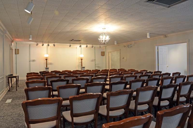 Interior and exterior view of Tomblinson Funeral Homes in Sebree KY