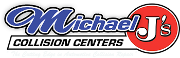 the logo for michael j 's collision centers