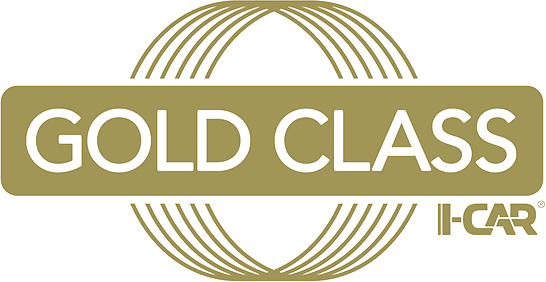 a gold class i-car logo on a white background