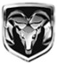 a black and white image of a dodge ram logo on a white background .