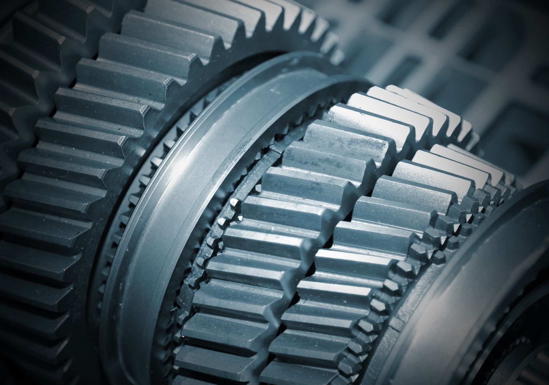 機器上的一組齒輪的特寫
