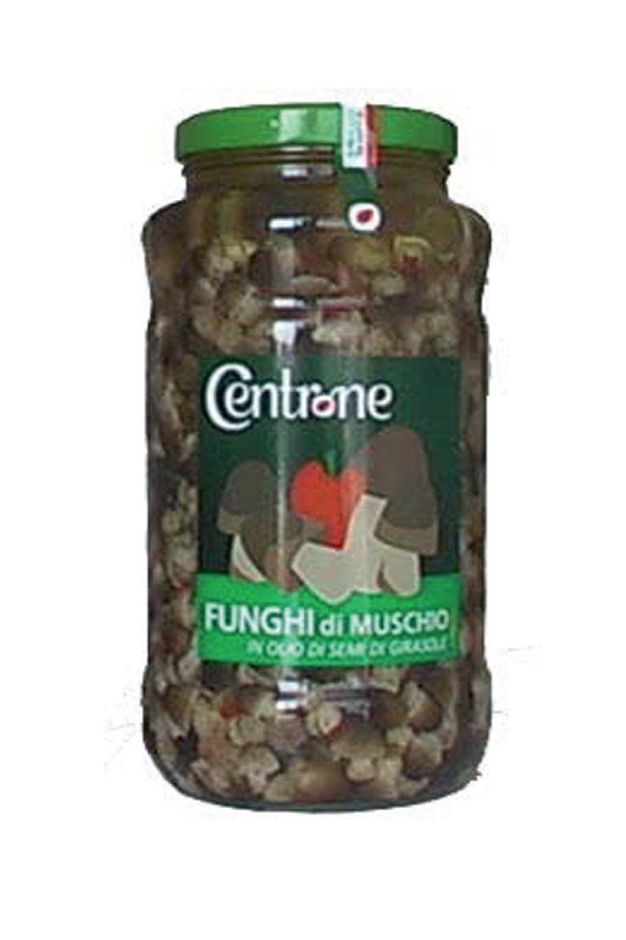 Funghi di muschio conditi in olio di semi di girasole