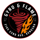 A logo for gyro and flame in kenosha
