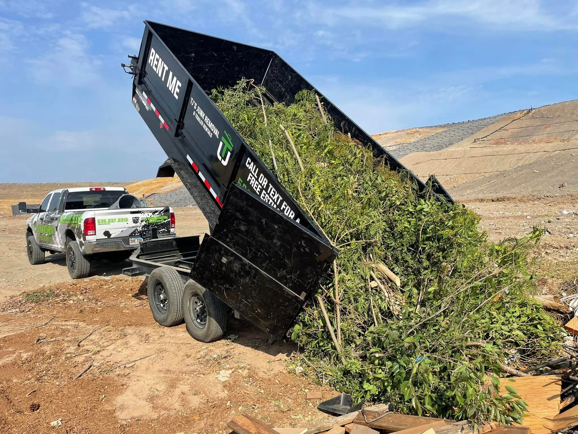 Truck Dumping Tree Debris in Butte County