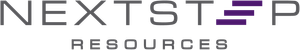 The NextStep Resources logo: Gray text with 