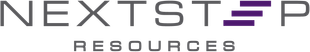 The NextStep Resources logo: Gray text with 