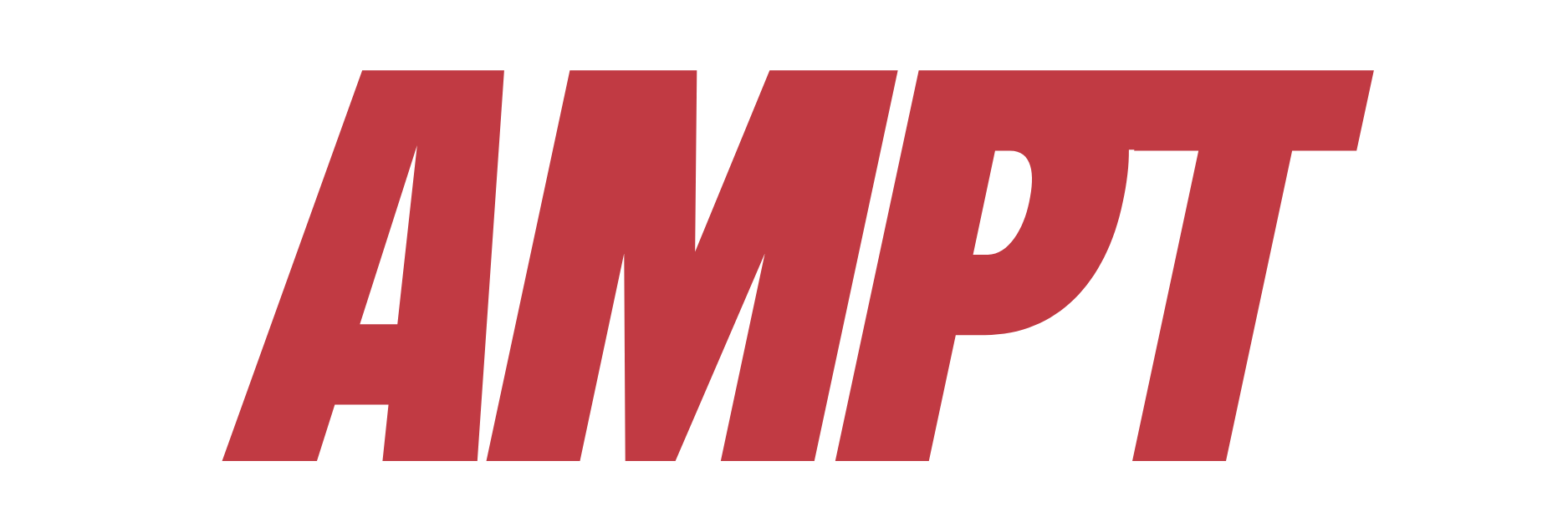Red italic AMPT logo on a white background