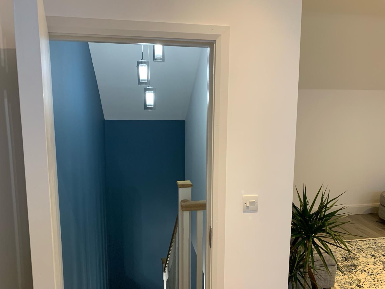 A staircase leading up to the second floor of a house.