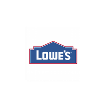 The lowe 's logo is blue and red and looks like a house.