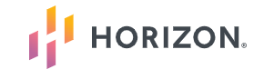 The horizon logo is on a white background.