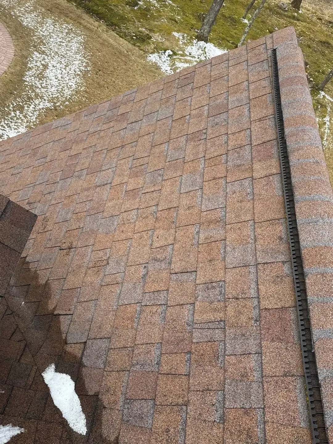 Residential Shingled Roof Replacement Hail Damage GAF Timberline Hickory Roofing Contractor Roofer in Waupaca Wisconsin