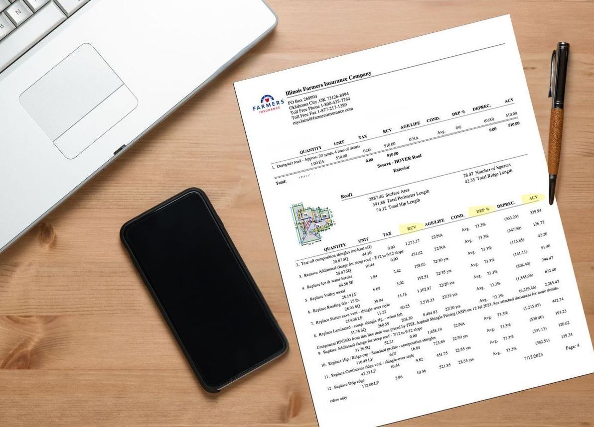 Homeowners Insurance Estimate sitting on desk