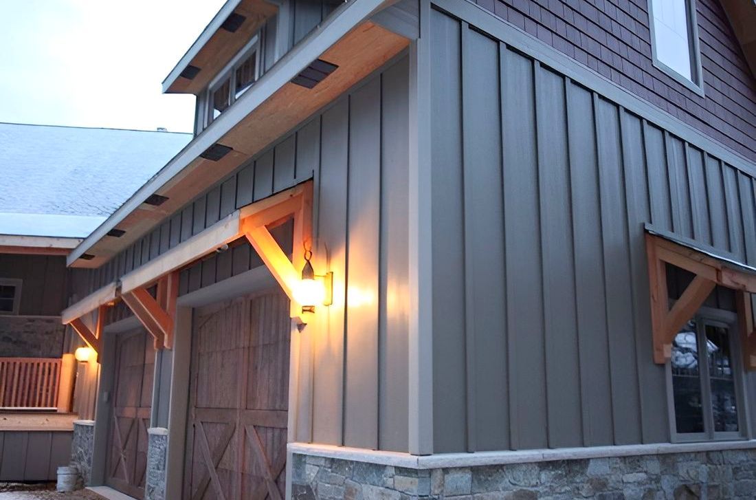 Dark colored Board & Batten Vertical Siding for home exterior