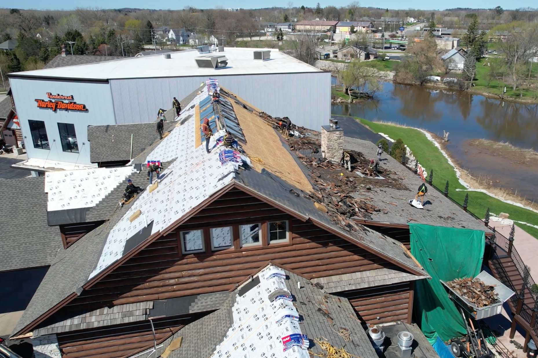 Vandervest Harley Davidson Green Bay Wisconsin Commercial Roof replacement by Contractor Badgerland Restoration & Remodeling