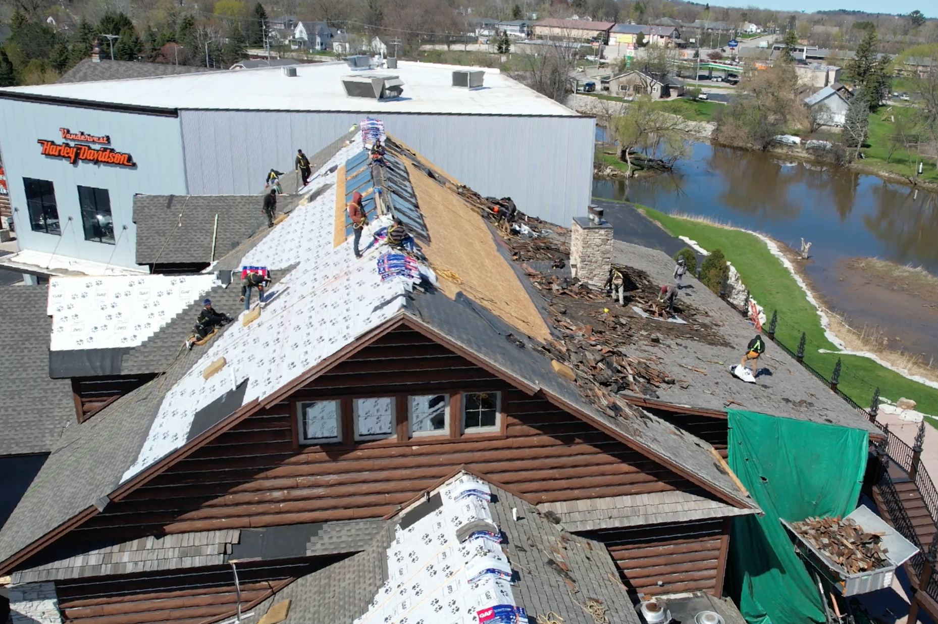 Vandervest Harley Davidson Green Bay Wisconsin Commercial Roof replacement by Contractor Badgerland Restoration & Remodeling
