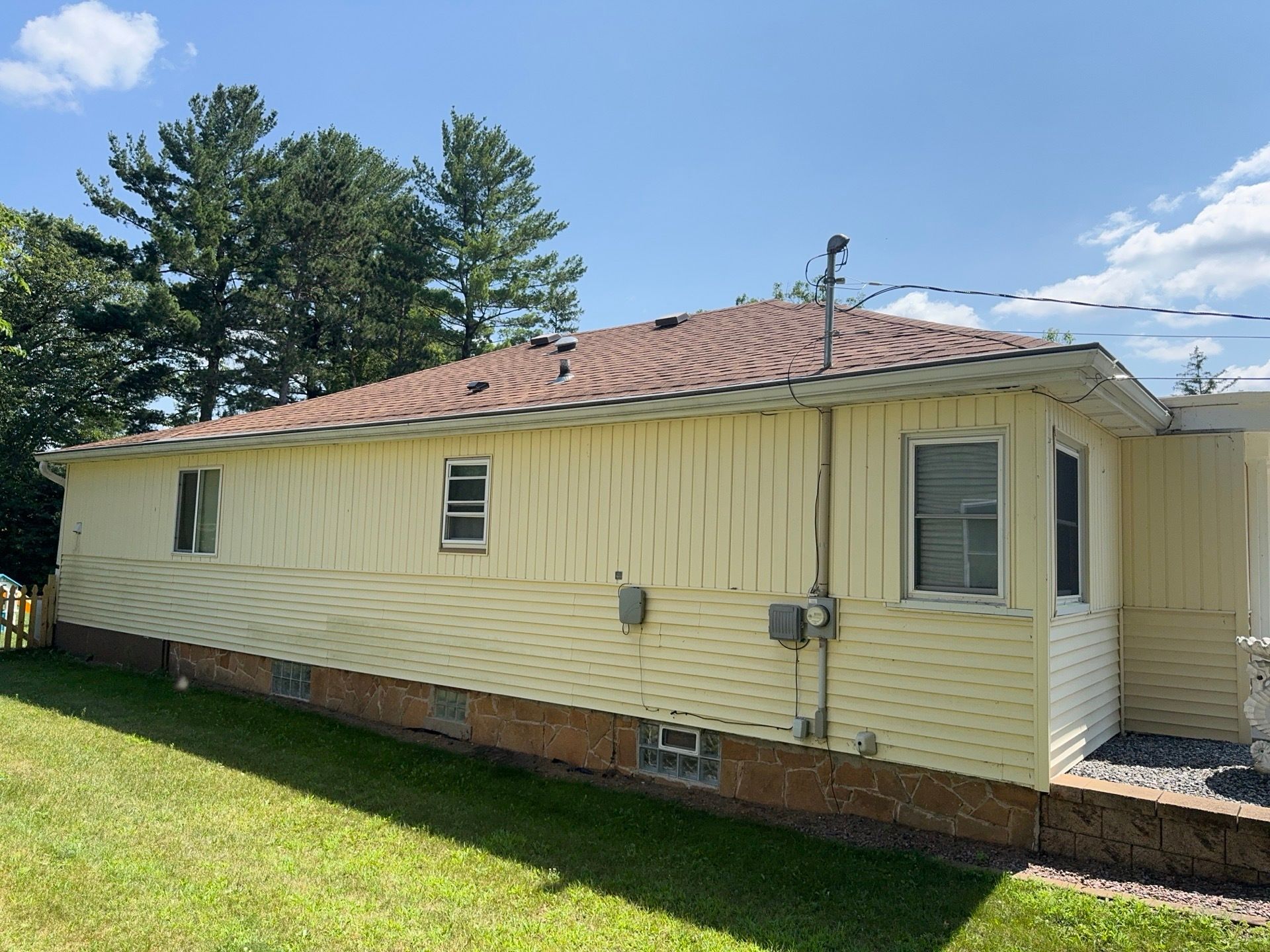 Siding Replacement Shingled Roof Replacement Wisconsin Rapids Norandex D-4 Yellow GAF Timberline Golden Harvest