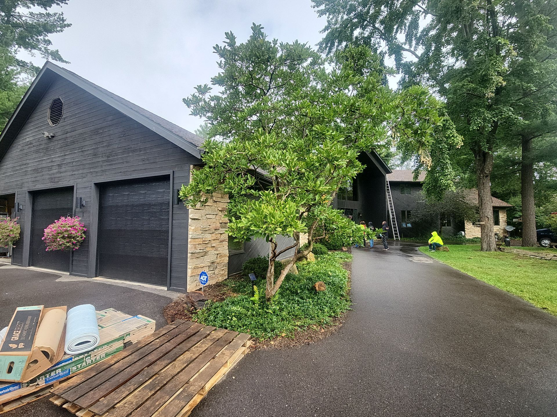 Wisconsin Rapids WI roof replacement Certainteed Presidential Shake Aged Bark contractor Badgerland Restoration before after