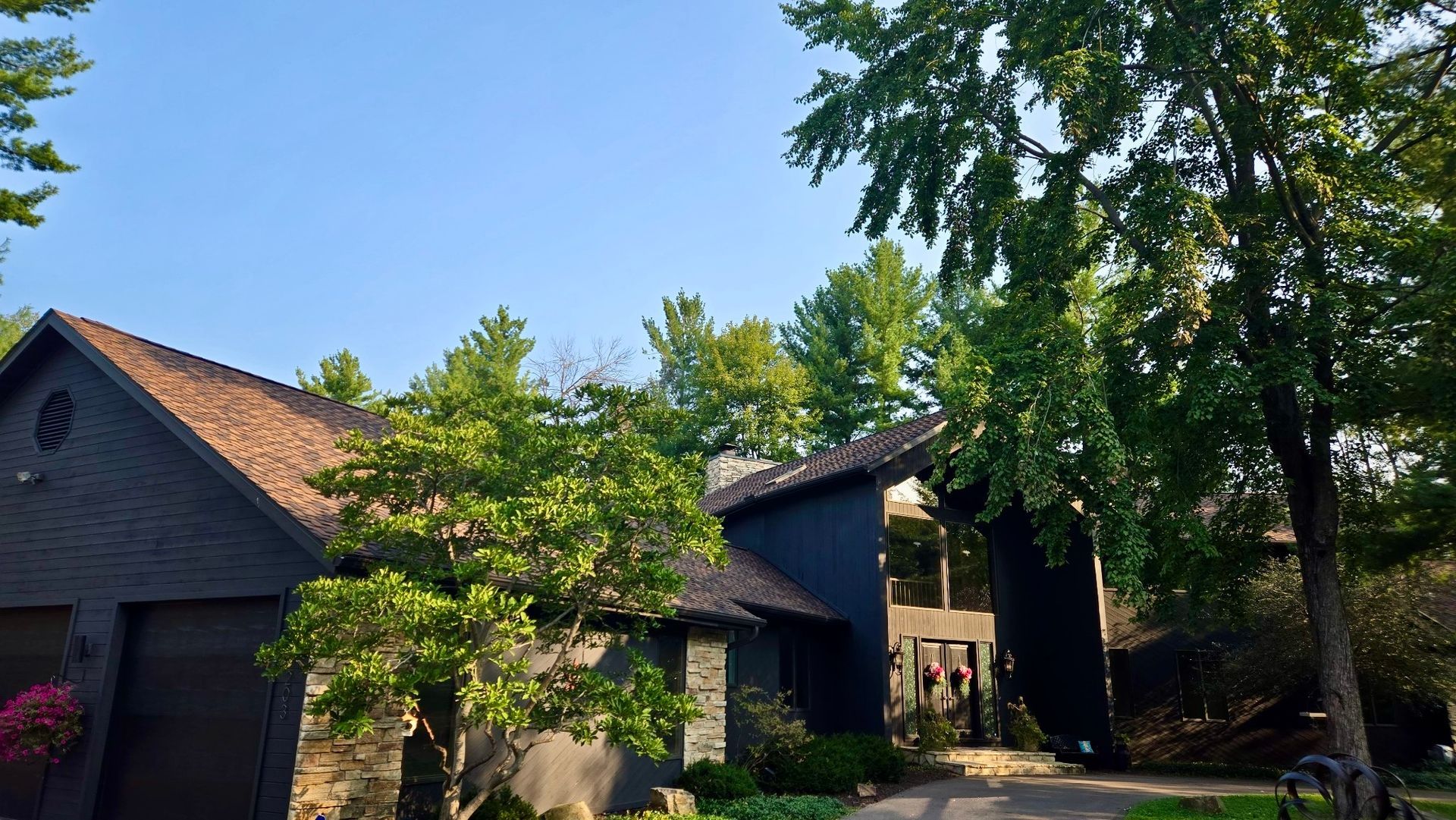 Wisconsin Rapids WI roof replacement Certainteed Presidential Shake Aged Bark contractor Badgerland Restoration before after