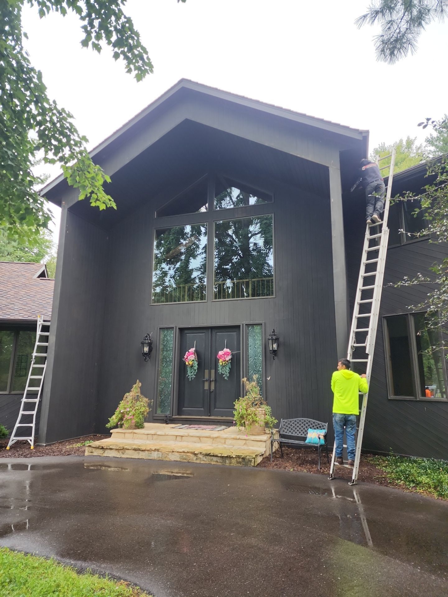Wisconsin Rapids WI roof replacement Certainteed Presidential Shake Aged Bark contractor Badgerland Restoration before after