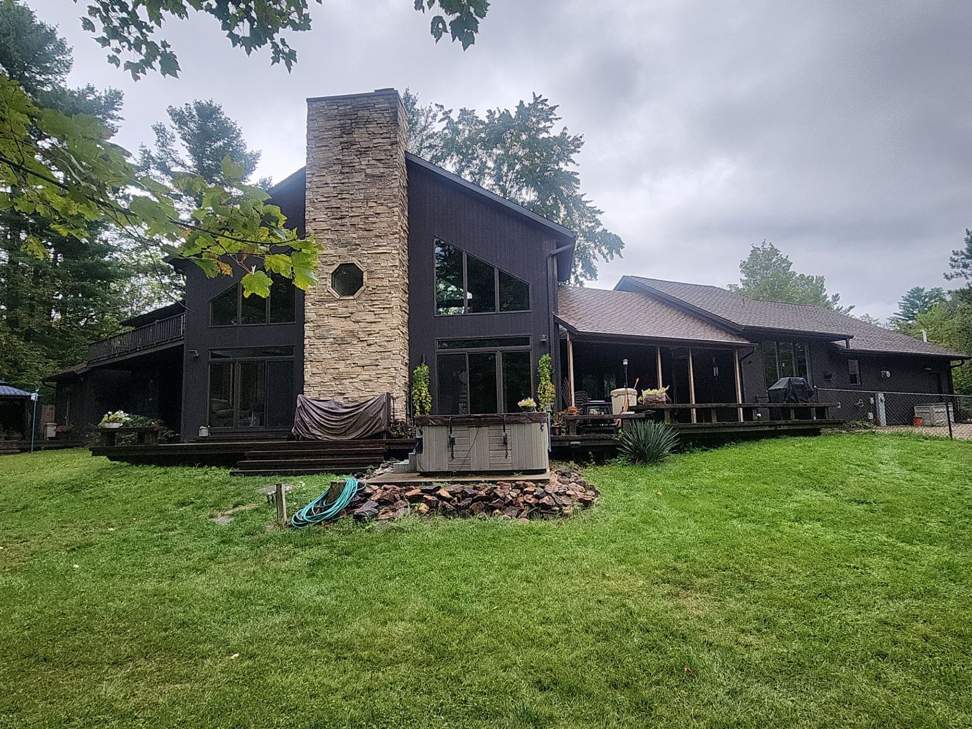 Wisconsin Rapids WI roof replacement Certainteed Presidential Shake Aged Bark contractor Badgerland Restoration before after
