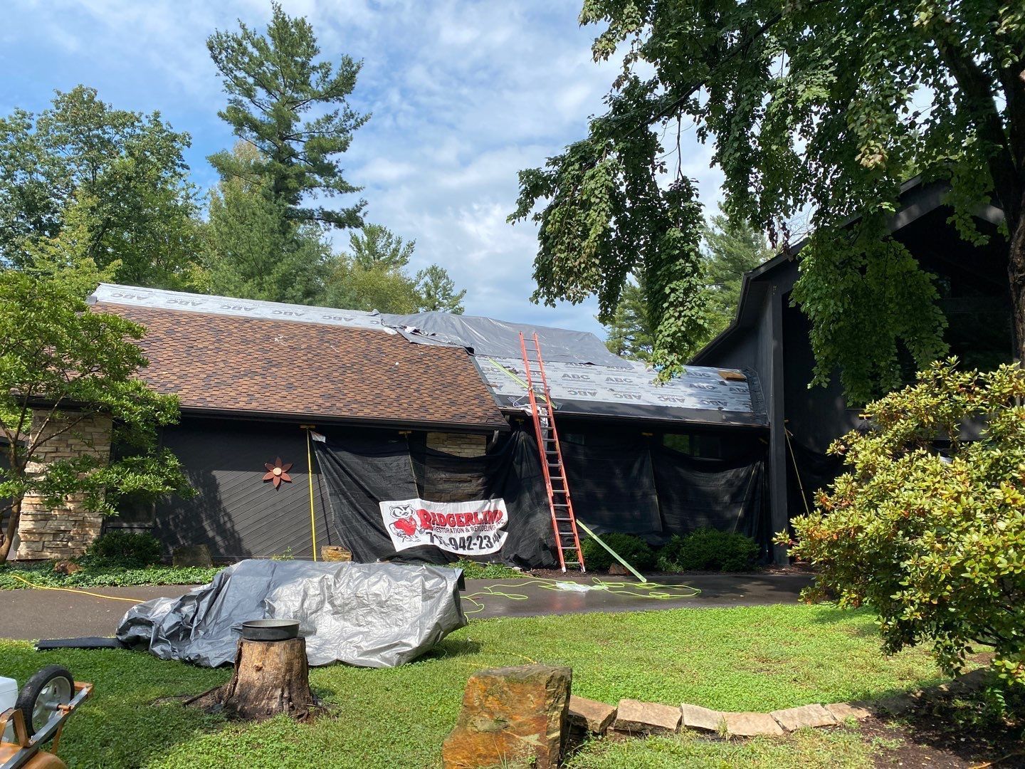 Wisconsin Rapids WI roof replacement Certainteed Presidential Shake Aged Bark contractor Badgerland Restoration before after