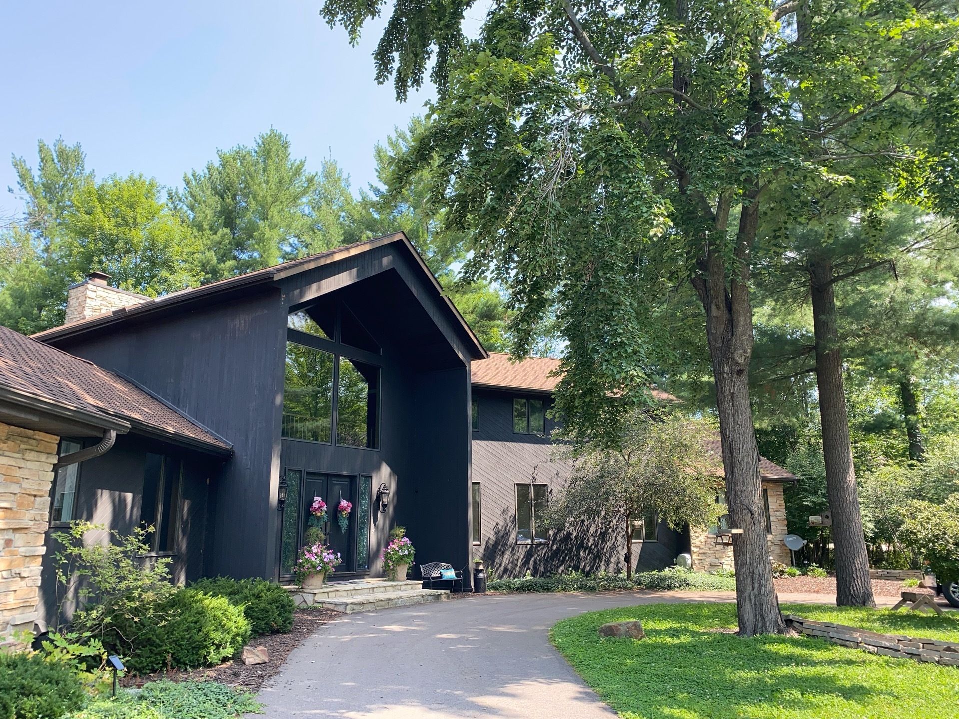 Wisconsin Rapids WI roof replacement Certainteed Presidential Shake Aged Bark contractor Badgerland Restoration before after