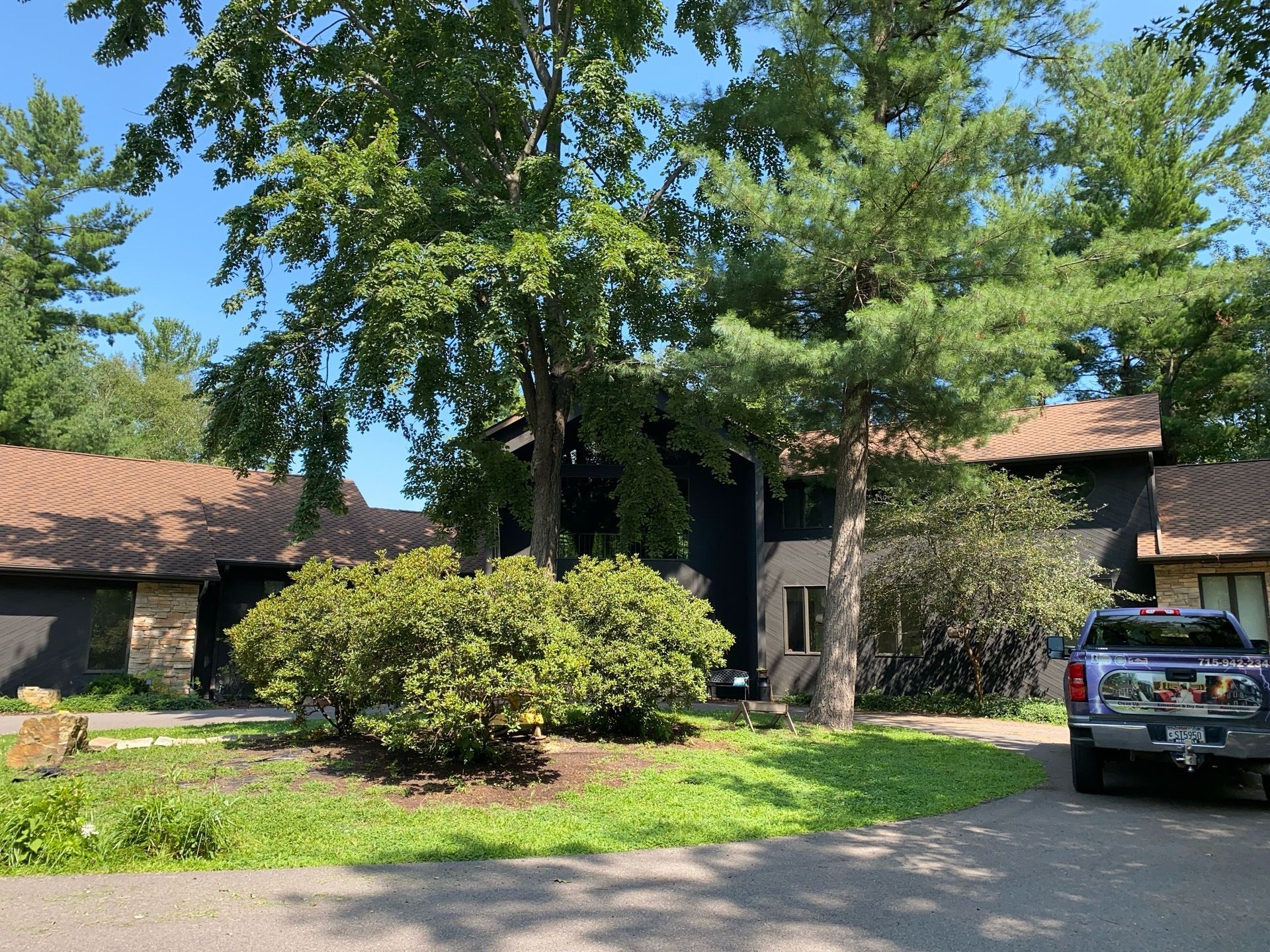 Wisconsin Rapids WI roof replacement Certainteed Presidential Shake Aged Bark contractor Badgerland Restoration before after