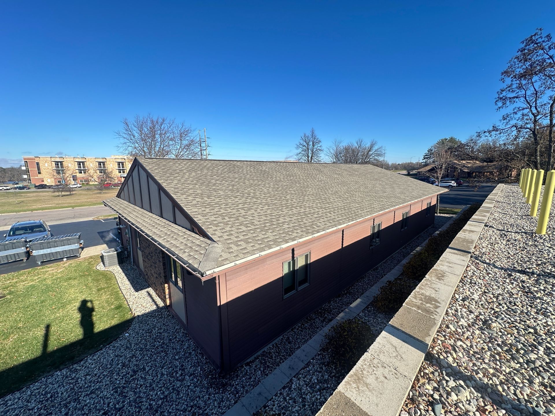 Commercial Property Insurance claim hail damage roof replacement in Wisconsin Rapids WI GAF Timberline HDZ Pewter Gray