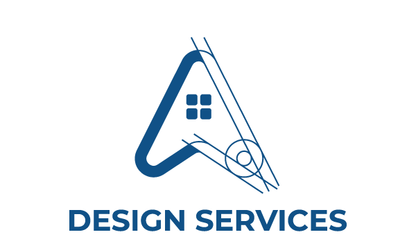Aries Construction Group Design Services Logo in blue
