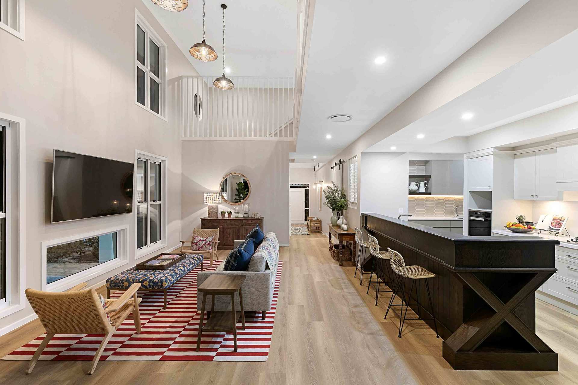 chairs and tv in walls