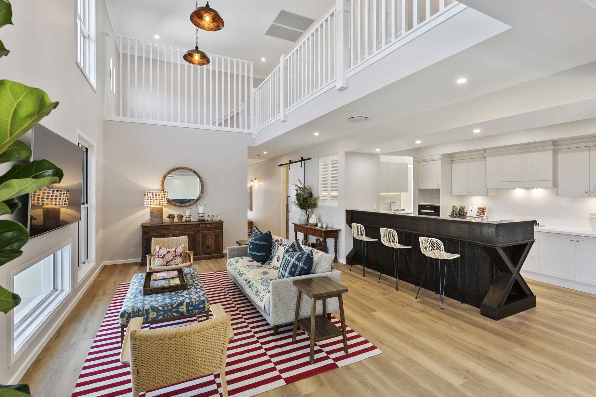 living room and kitchen side