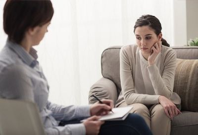 Women in Depression — Psychologist Listening to her Patient in Omaha, NE