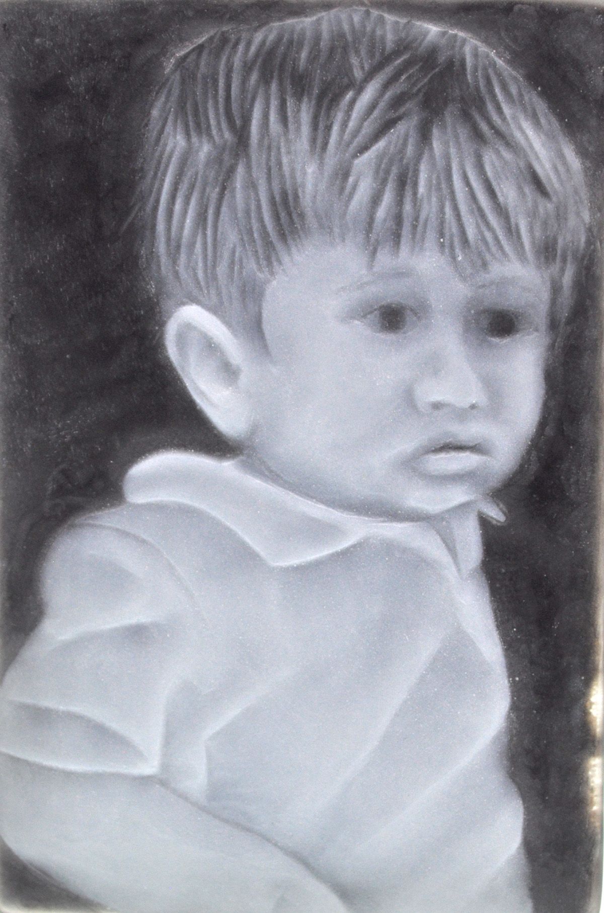 Logan Portrait Heather Hartle Engraved Glass