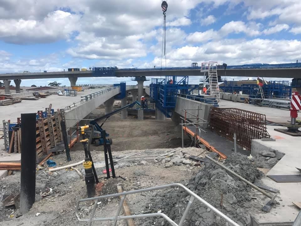 A Construction Site With A Bridge Under Construction — Primmer Steel In Nabiac, NSW