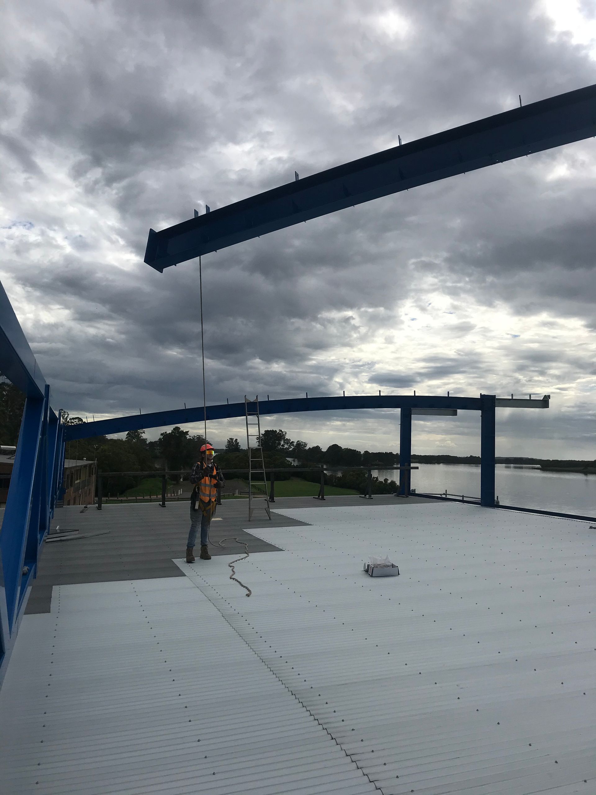 A bridge under construction with a pile of dirt in the foreground — Primmer Steel In Nabiac, NSW