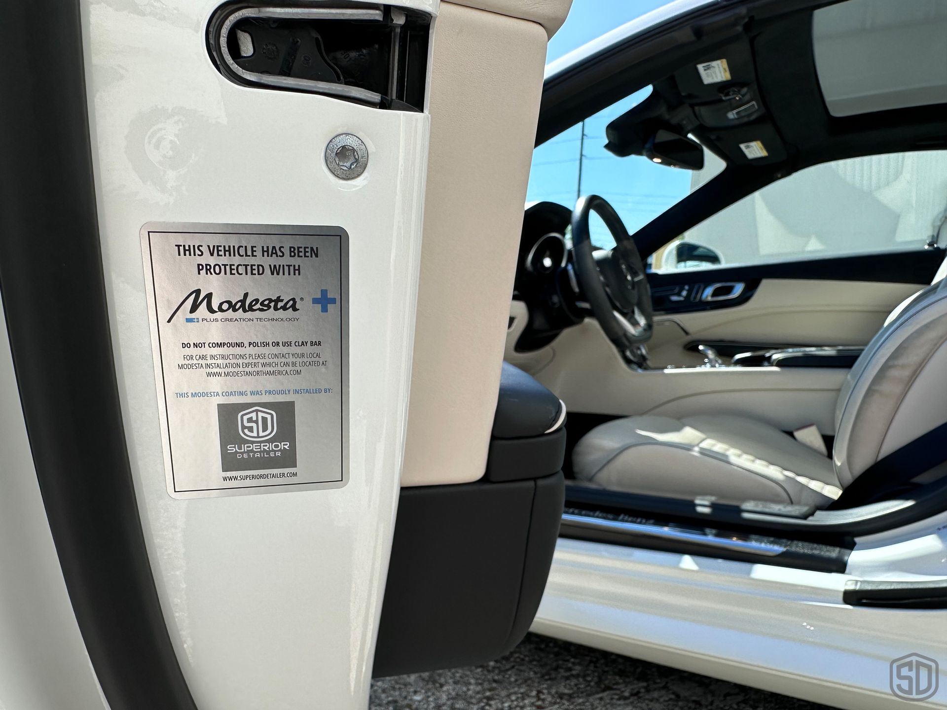 2016 Mercedes-Benz SL450 Restorative Detailing and Modesta BC-08 Ceramic Coating interior Orlando