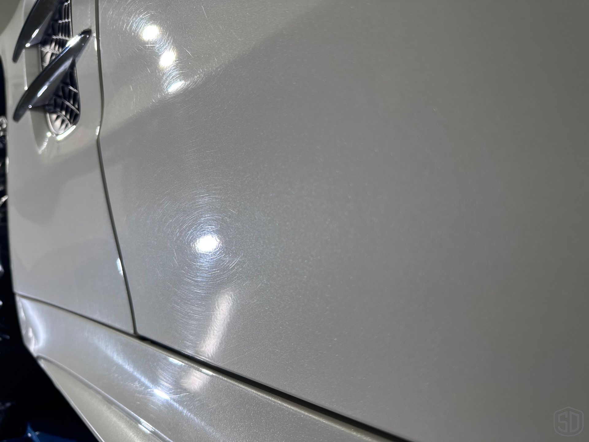 2016 Mercedes-Benz SL450 Restorative Detailing and Modesta BC-08 Ceramic Coating side panel close up Orlando USA