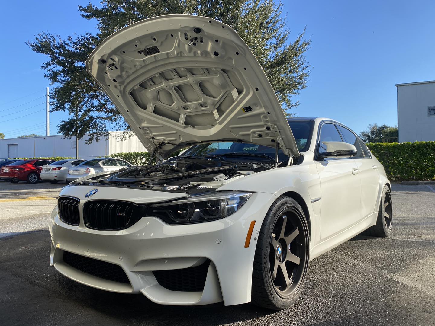 2018 BMW M3 Detailing and Paint Protection Film Round 2 hood up front end view Orlando