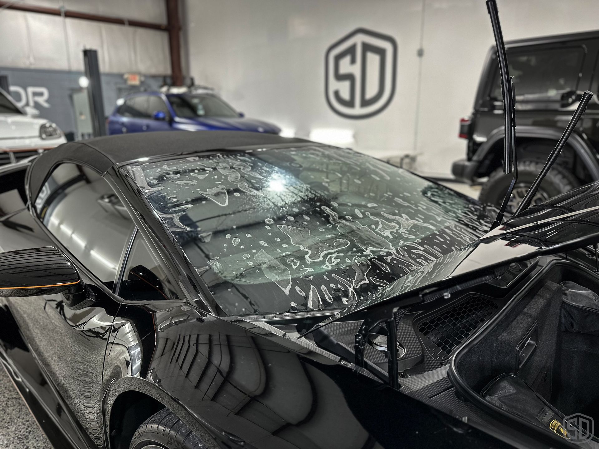 2019 Lamborghini Huracan Spider ExoShield Windshield Protection Film installation shot Orlando, Florida