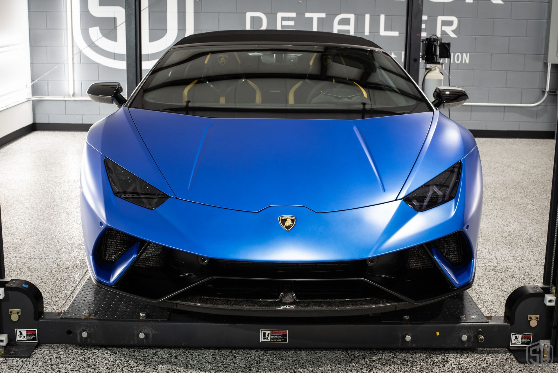 2019 Lamborghini Huracan Spider Paint and Windsheld Protection Film, and Modesta Coatings front end view Orlando