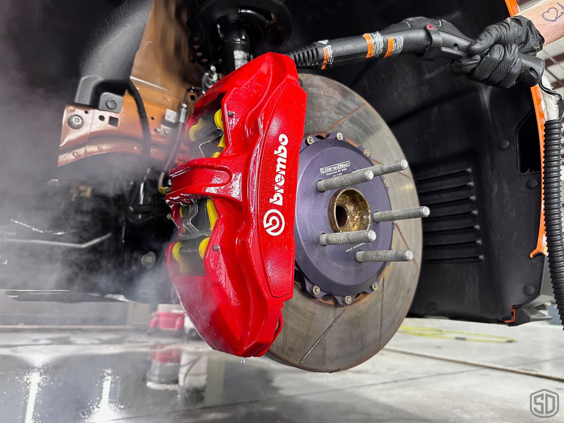 2020 Mustang Shelby GT350R Annual Modesta Coating Maintenance Detail and Fender PPF caliper close up Florida