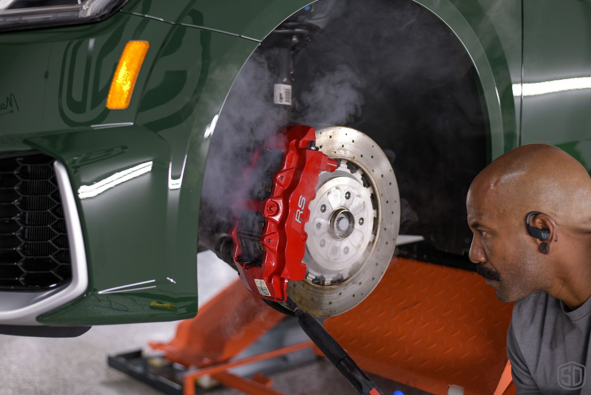 2022 Audi TT RS Heritage Edition Modesta BC05 Advanced Hydrophobic Glass Coating and all Brake Calipers and Full Wheel Set Treated with Modesta BC-06 in process shot Florida USA