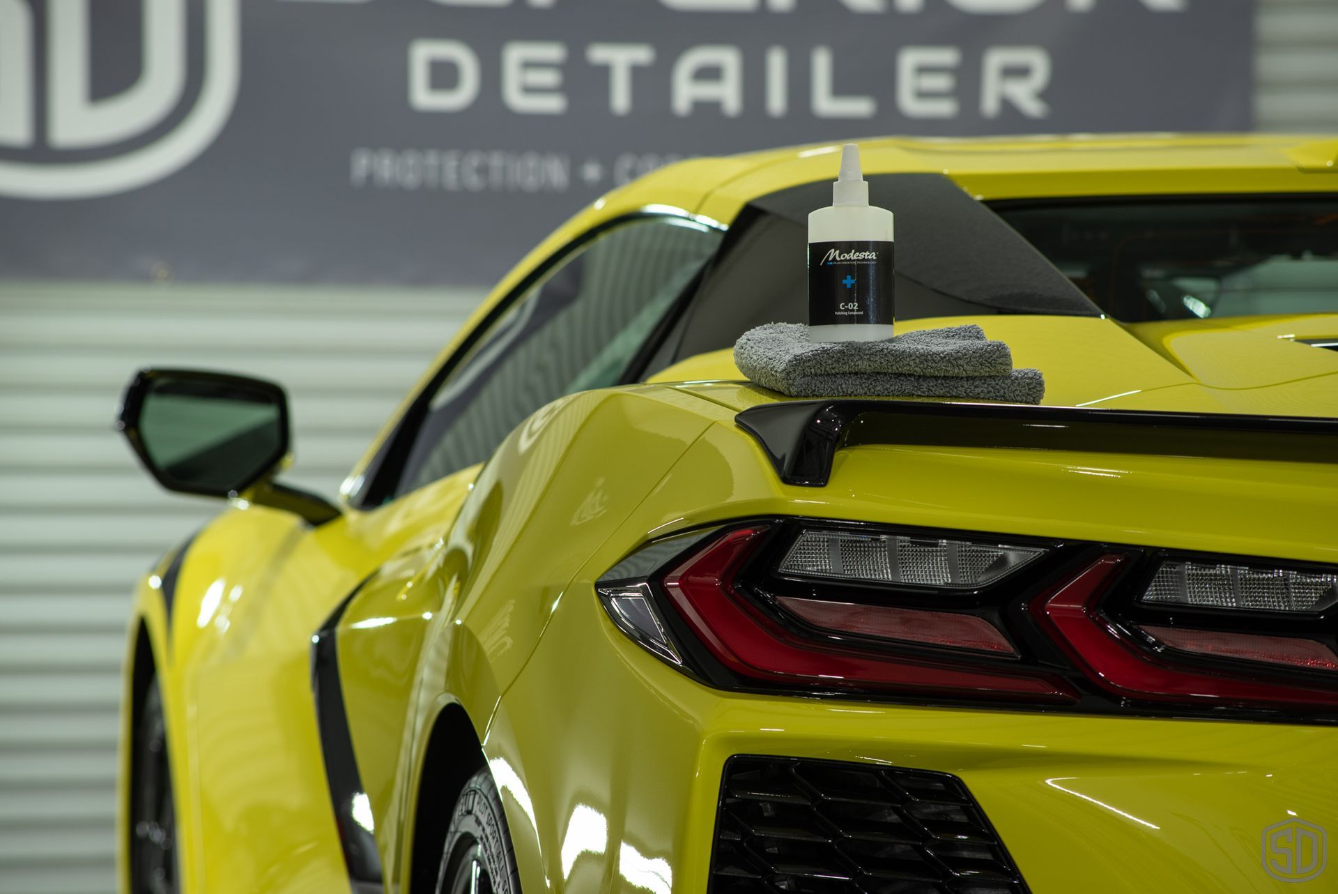 2023 Corvette Stingray Paint Correction and Modesta Coatings tail light close up Orlando, Florida