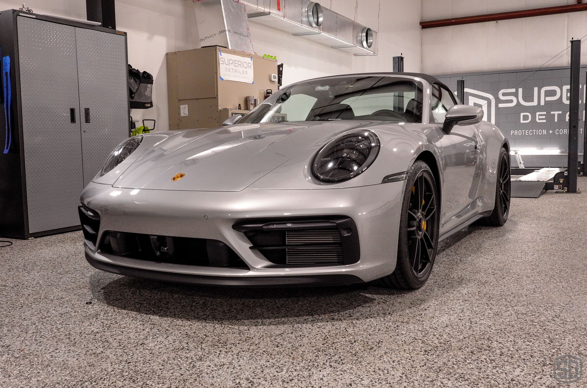 2023 Porsche Targa 4 GTS and 2019 718 Boxster GTS Modesta Coatings and Premium Detail Service front end view Orlando, FL