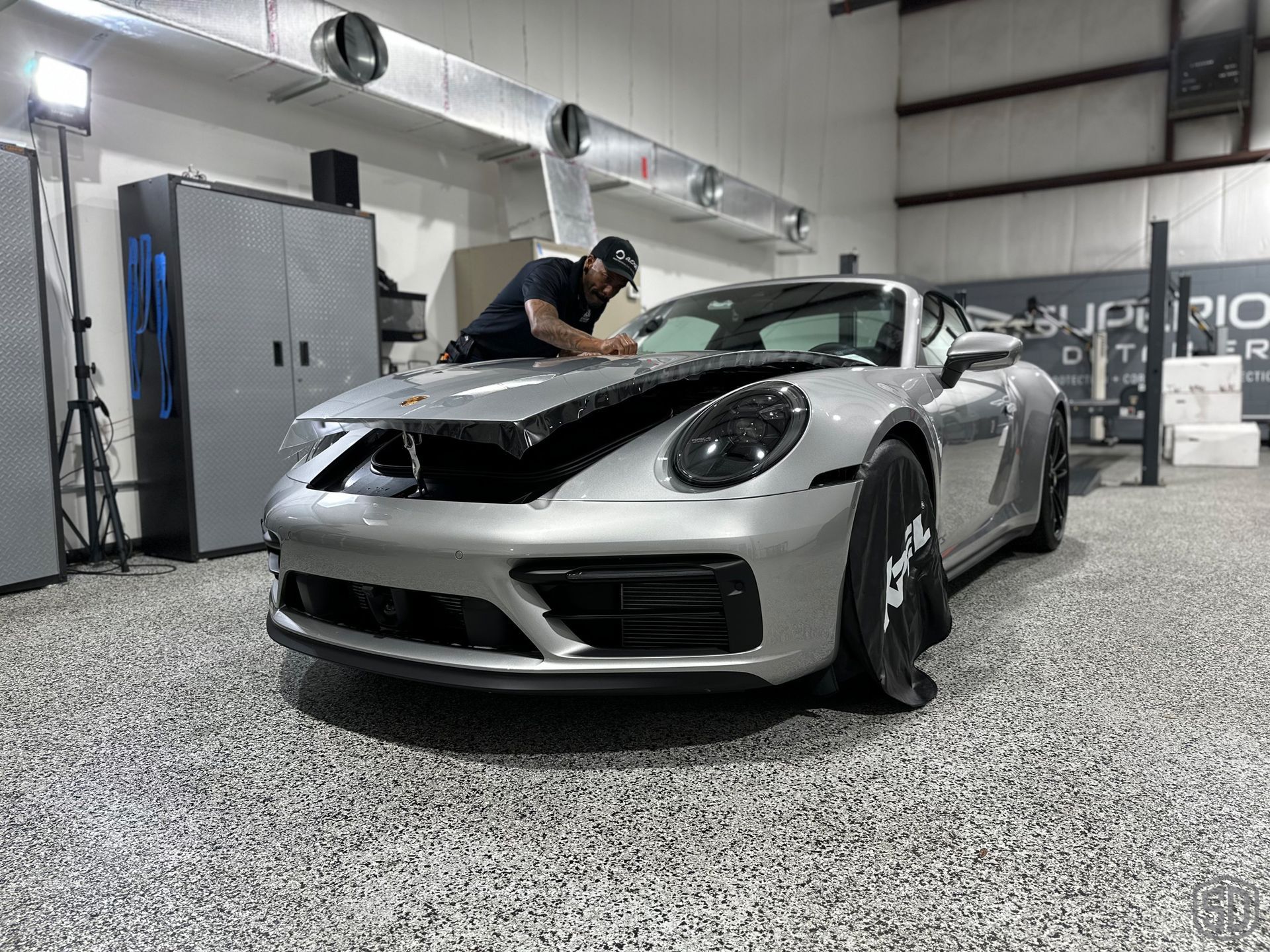 2023 Porsche Targa 4 GTS and 2019 718 Boxster GTS Modesta Coatings and Premium Detail Service PPF close up Orlando, FL
