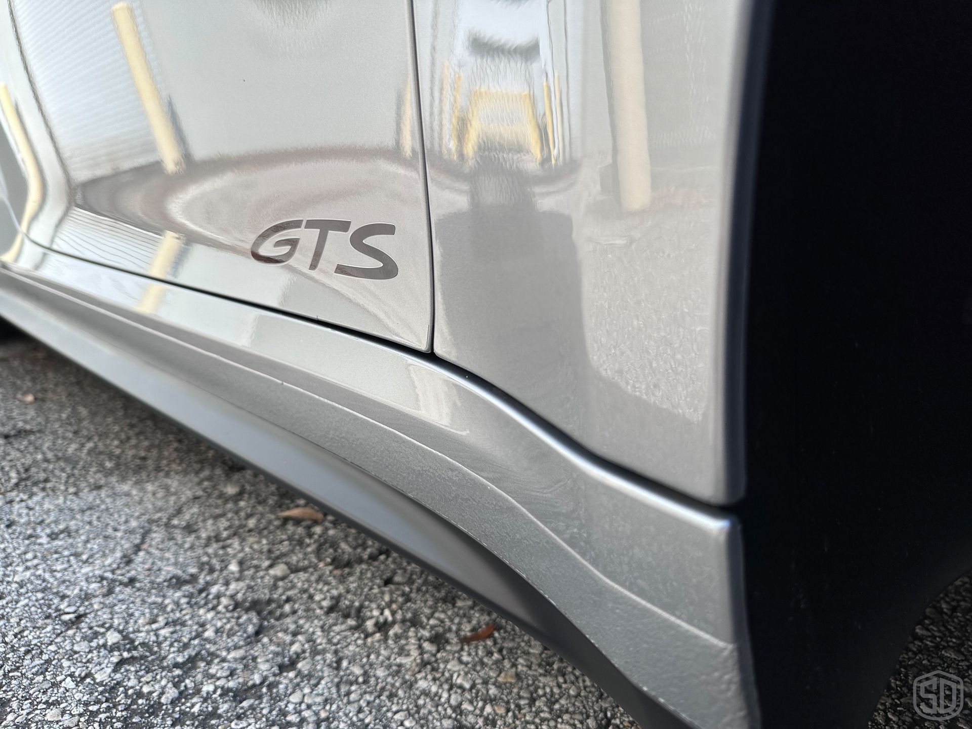 2023 Porsche Targa 4 GTS and 2019 718 Boxster GTS Modesta Coatings and Premium Detail Service side emblem close up Orlando, FL