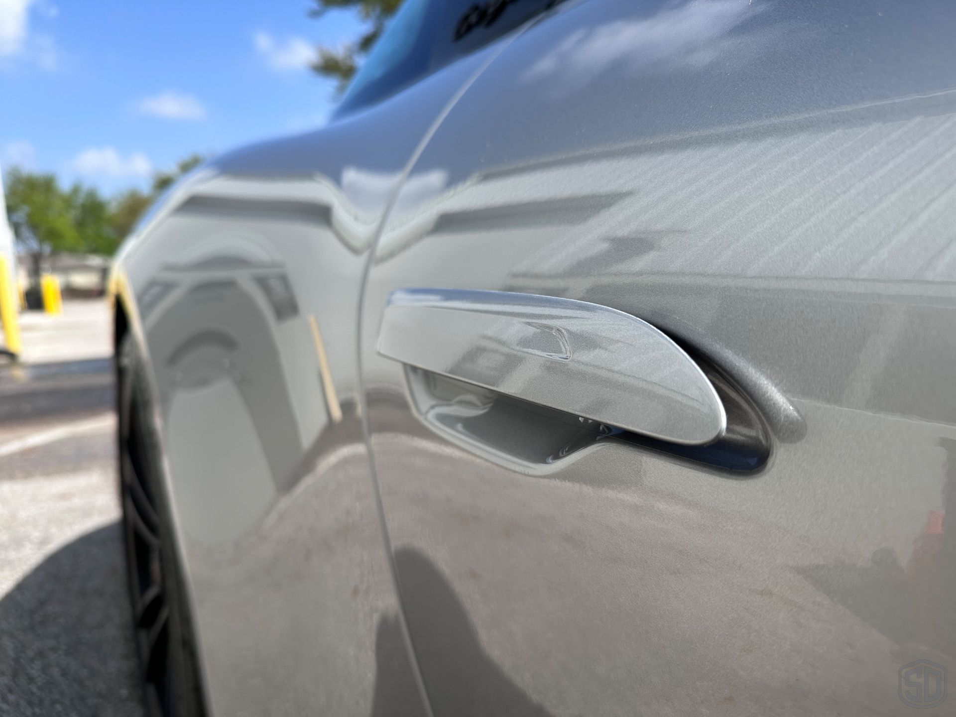 2023 Porsche Targa 4 GTS and 2019 718 Boxster GTS Modesta Coatings and Premium Detail Service side door close up Orlando, FL