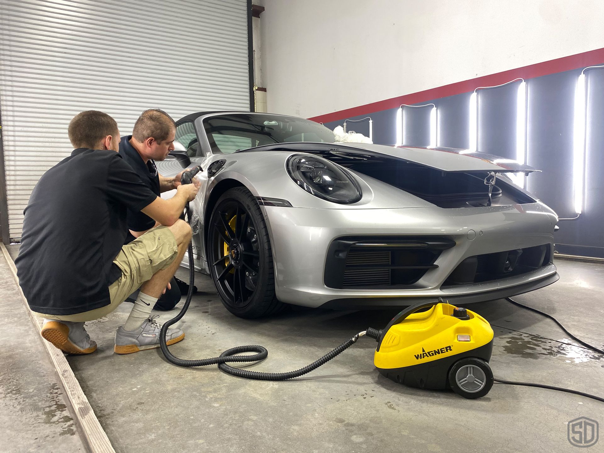 2023 Porsche Targa 4 GTS and 2019 718 Boxster GTS Modesta Coatings and Premium Detail Service installation close up Orlando, FL