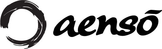 The word aenso is written in black on a white background.