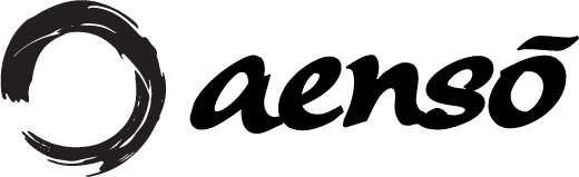 The word aenso is written in black on a white background.